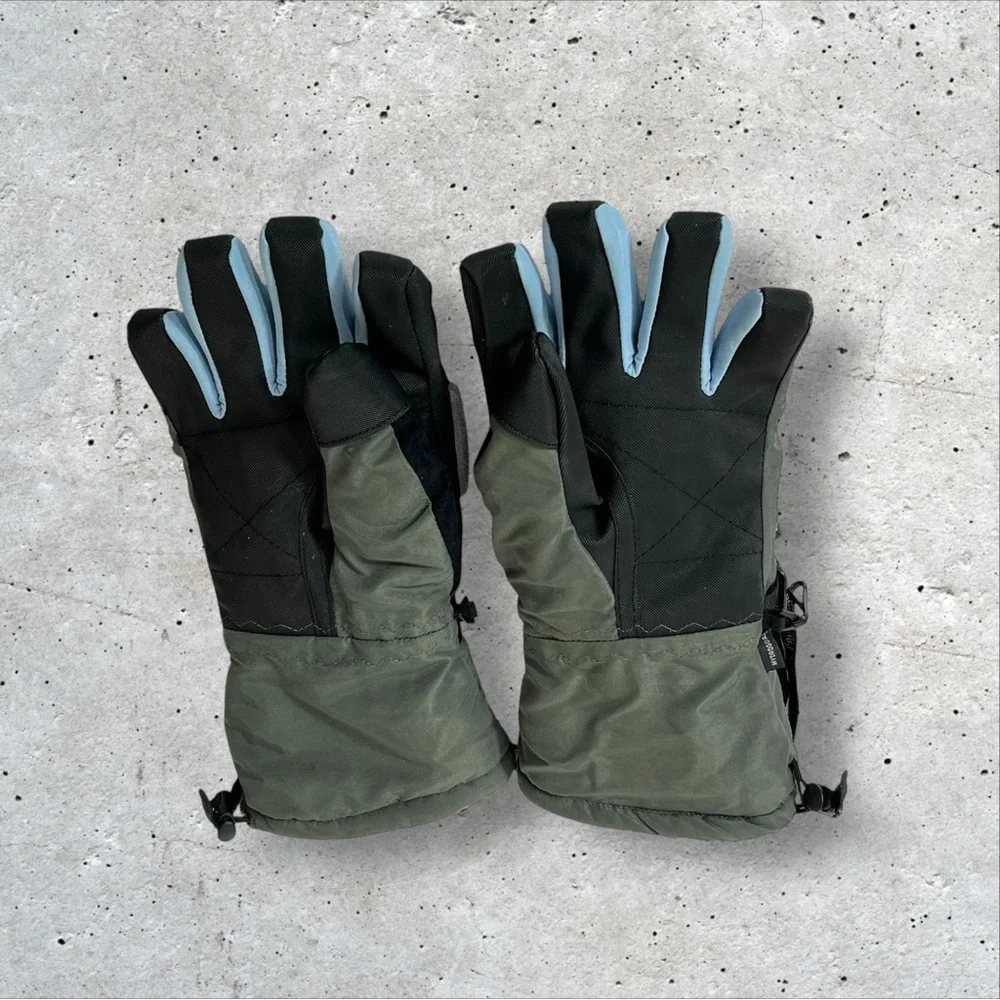 Zero Blue/Gray Women's Large Winter Ski Gloves Hydroguard Adjustable Strap‎